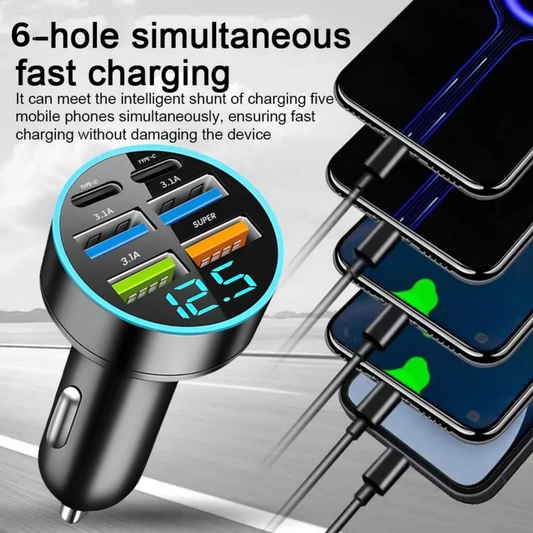 FlashVolt 2C Car Charger PD Fast Charging With Digital Display