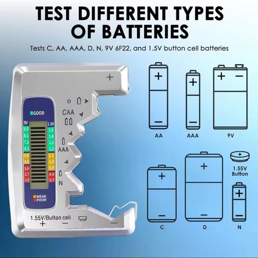 Portable Digital Battery Tester, Battery Capacity Check Detector, Portable Voltage Measurement Tool