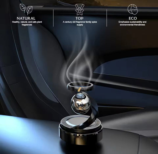 Solar Powered Car Diffuser, Solar Powered Rotating Car Aromatherapy Diffuser, Durable Alloy Fragrance Diffuser, Car Air Freshener Diffuser