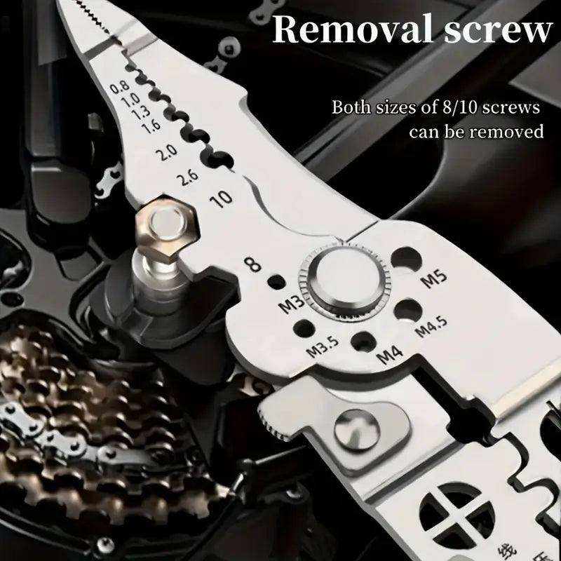 Multifunctional Wire Stripper Pliers - Stainless Steel Ergonomic Grip, No Assembly Required, Portable Cable Stripper & Crimper Tool for Electricians