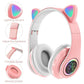 Cute Cat Ear Bluetooth Headphones with RGB LED Lights