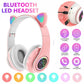 Cute Cat Ear Bluetooth Headphones with RGB LED Lights
