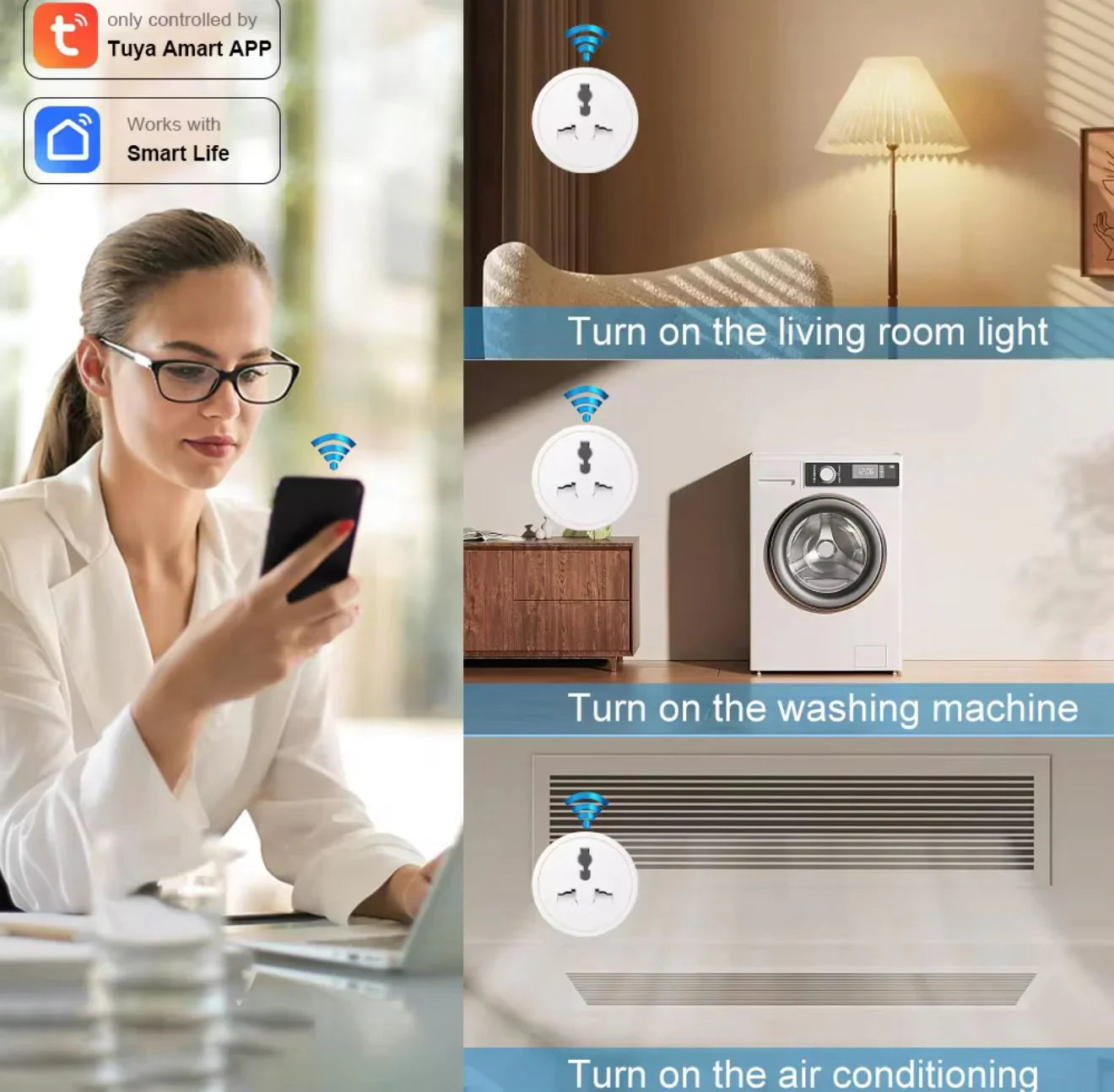 16A Smart WiFi Power Plug with Energy Monitoring – Tuya & Smart Life Compatible