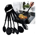 Non-Stick 6 Cooking Spoons/Utensils Set Black