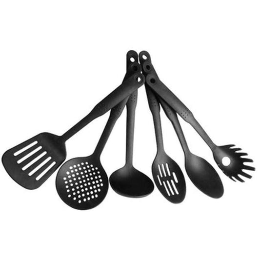 Non-Stick 6 Cooking Spoons/Utensils Set Black
