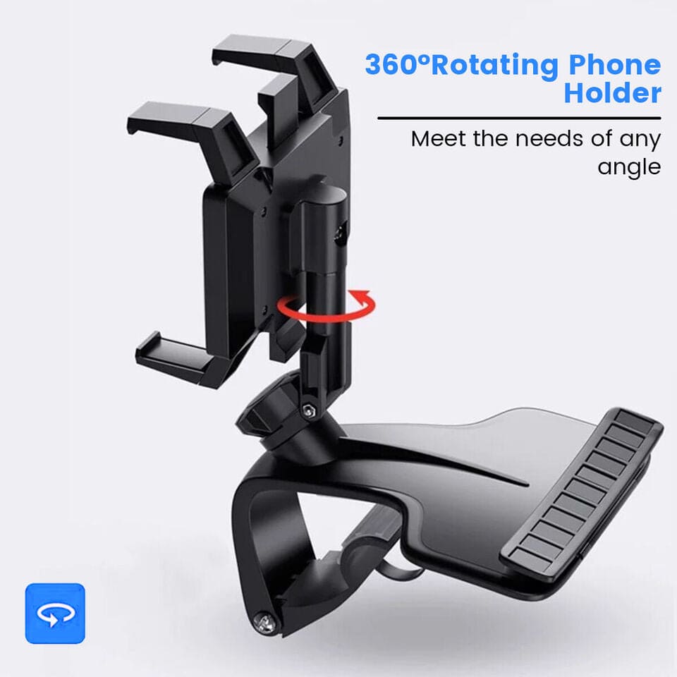 Dashboard Mobile Holder, Universal Phone Suction Bracket, 360 Adjustable Rotating Mount Holder, Multipurpose Cell Phone Stand, 360 Degree Rotating GPS Navigation Bracket, Car Dashboard Rear View Mirror with 360° Spring Clip