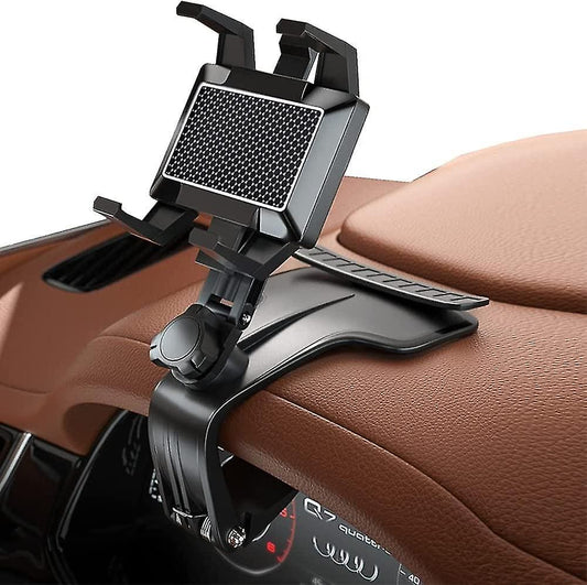 Dashboard Mobile Holder, Universal Phone Suction Bracket, 360 Adjustable Rotating Mount Holder, Multipurpose Cell Phone Stand, 360 Degree Rotating GPS Navigation Bracket, Car Dashboard Rear View Mirror with 360° Spring Clip