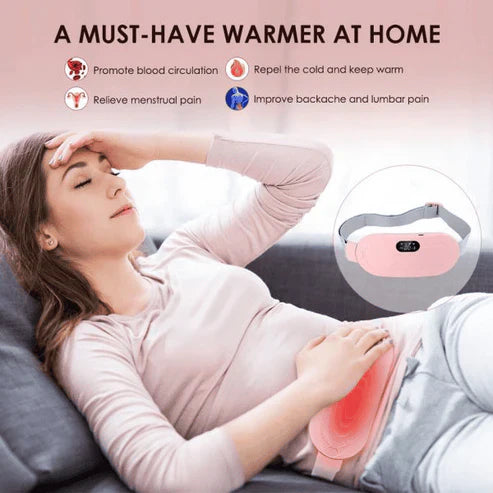 New Period Cramp Relief Electric Heating Belt Massager Menstrual Cramp Relieve Therapy Vibration Massager Heating Belt