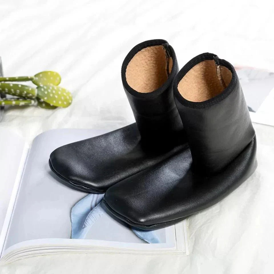 2 Pairs Winter Warm PU Leather Thermal Non - Slip Indoor Soft Floor Socks
