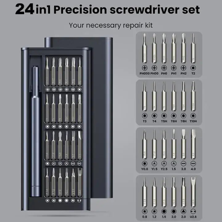24-in-1 Mini Precision Screwdriver Set with Magnetic Handle