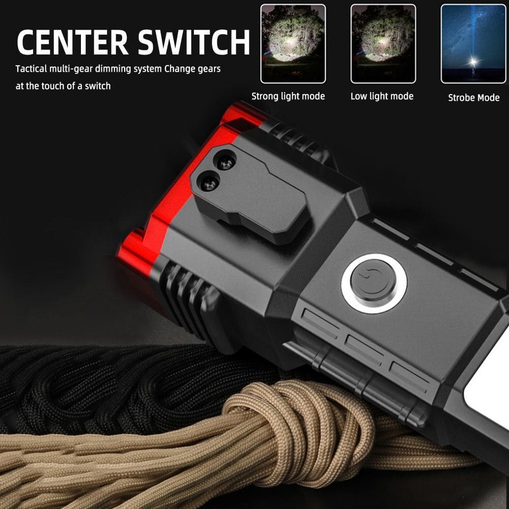 Omni Cop Flashlight, Super Bright LED Flashlight With Safety Hammer, Portable Work Light, Outdoor Adventure Lighting, Long Distance Beam Rescue Flashlight, Multifunctional 4 Modes Flashlight, Torch with Hammer Window Glass and Seat Belt Cutter