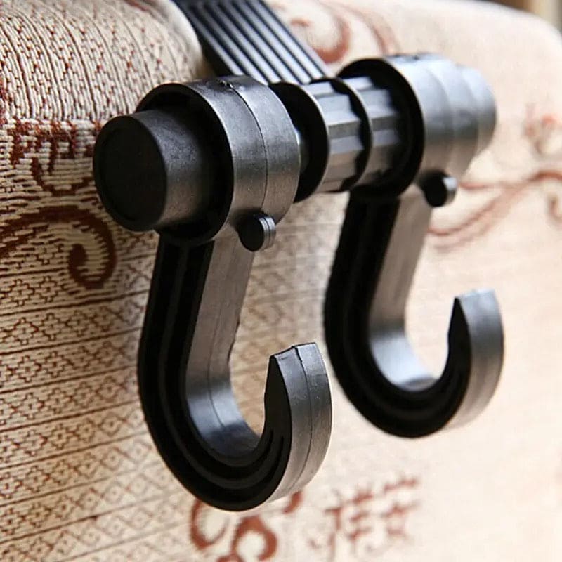 Swivel Car Seat Back Hook, Multifunctional Metal Auto Car Seat Headrest Hanger, Back Seat Organizer Hanger, Handbag Purse Bags Clothes Coats Storage Holder, Portable Seat Clip, Universal Space Saving Interior Accessories Holder