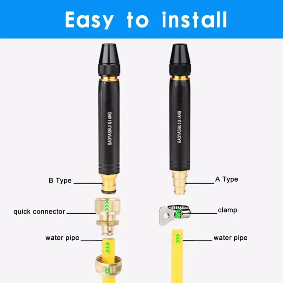 Adjustable High Pressure Squirt Water Gun, Aluminum Alloy Spray Nozzle, Spray Sprinkler High Pressure Direct Spray Garden Hose, Sprinkler System Pressure Washer, Car Wash Watering Gun Cleaning Tool