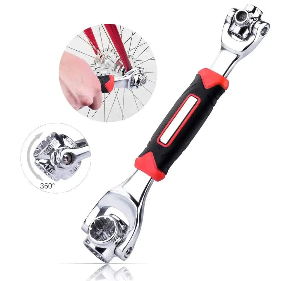 Double Head Torque Socket Wrench , 8 In 1 Socket Wrench, Multifunctional Spanner With 360 Degree Rotating Head, Multi Spanner Tool, Furniture Car Repair Spline Bolts Wrench, Multipurpose Tiger Socket Wrench, Universal Hand Tool Wrench.
