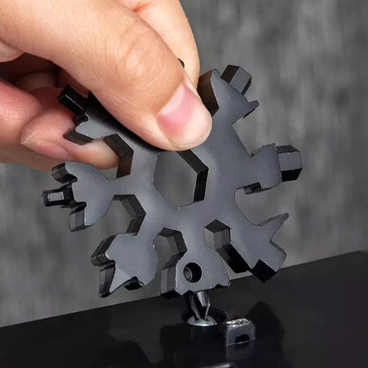 Amazing 18 In 1 Multifunctional Wrench Key, Camping Outdoor Survive Tools, Stainless Steel Snowflake Wrench, Star Anise Screwdriver Home/Outdoor Emergency Spanner,  Snowflake Bottle Opener, Household Handy Survival Gadget