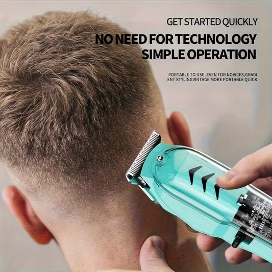 Professional Wireless Rechargeable Hair Clipper Trimmer With Transparent Cover LED Display