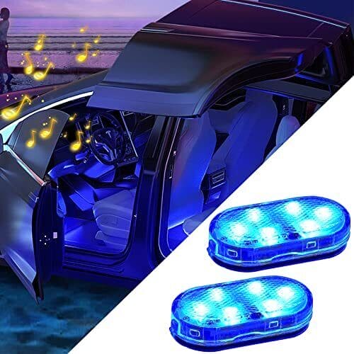 LED Car Interior Lighting, Finger Touch Sensor Reading Lamp, ,7 Colors LED Interior Car Lights, Wireless Magnetic Welcome Cars Lamp, Auto Roof Ceiling Reading Lamp, LED Car Styling Night Light Mini USB Charging Car Light