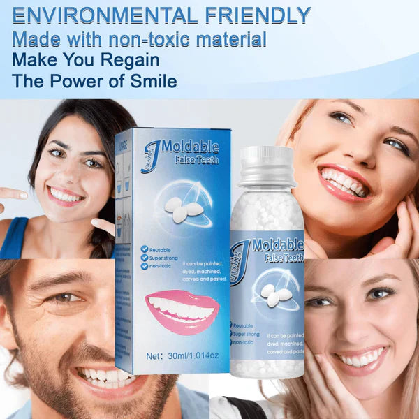 Moldable False Teeth, Tooth Repair Granules, Tooth Beads, Temporary Filling for Rooth, Broken Tooth Repair Kit, Thermal Fitting Beads for Snap on Instant and Confident Smile