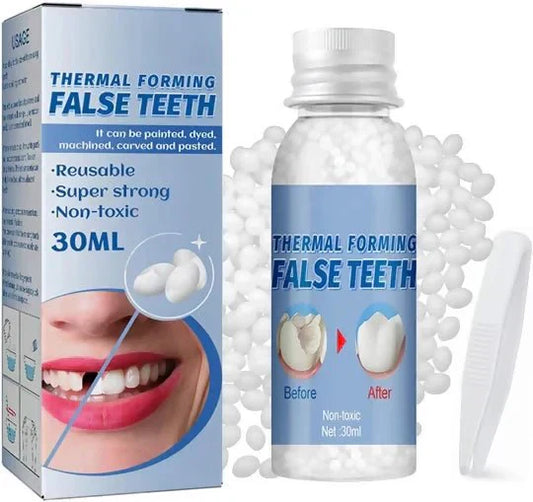 Moldable False Teeth, Tooth Repair Granules, Tooth Beads, Temporary Filling for Rooth, Broken Tooth Repair Kit, Thermal Fitting Beads for Snap on Instant and Confident Smile