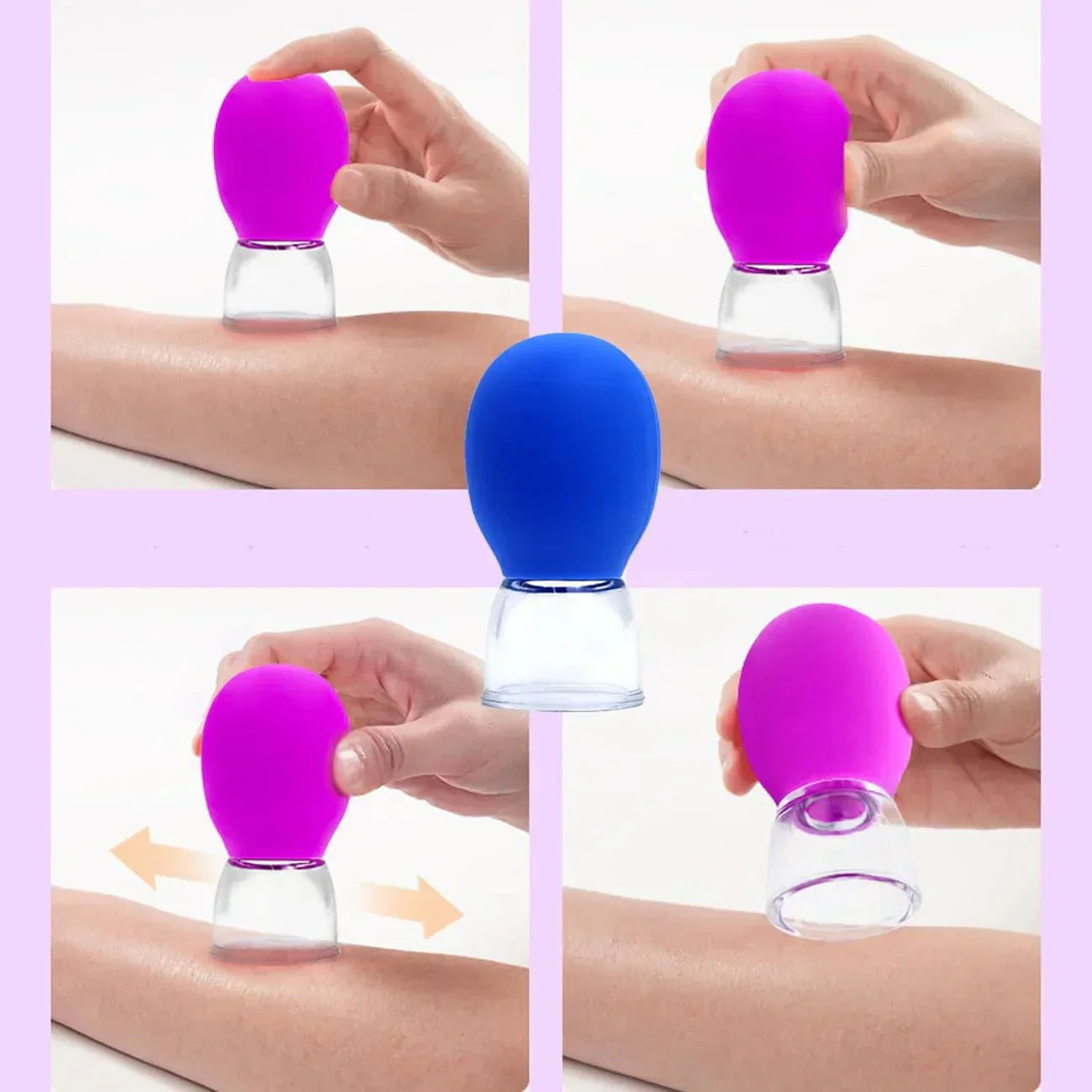 Silicone Face Cupping Set - Vacuum Suction Massage Cups for Muscle & Joint Relief, Skin Lifting - Fragrance Free, Portable & Removable, No Electricity Needed, Ideal for Chin & Laugh Lines, Beauty Cups|Durable Silicone