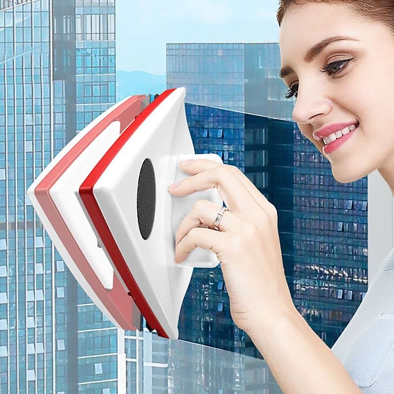 Double Face Glass Cleaner, Triangle Window Magnetic Cleaner, Double Sided Glass Cleaning Brush, Home Wizard Wiper Surface Cleaning Tool, Outside Glass Washer Magnet Wiper, Glass Wiper Magnetic Cleaning Tool